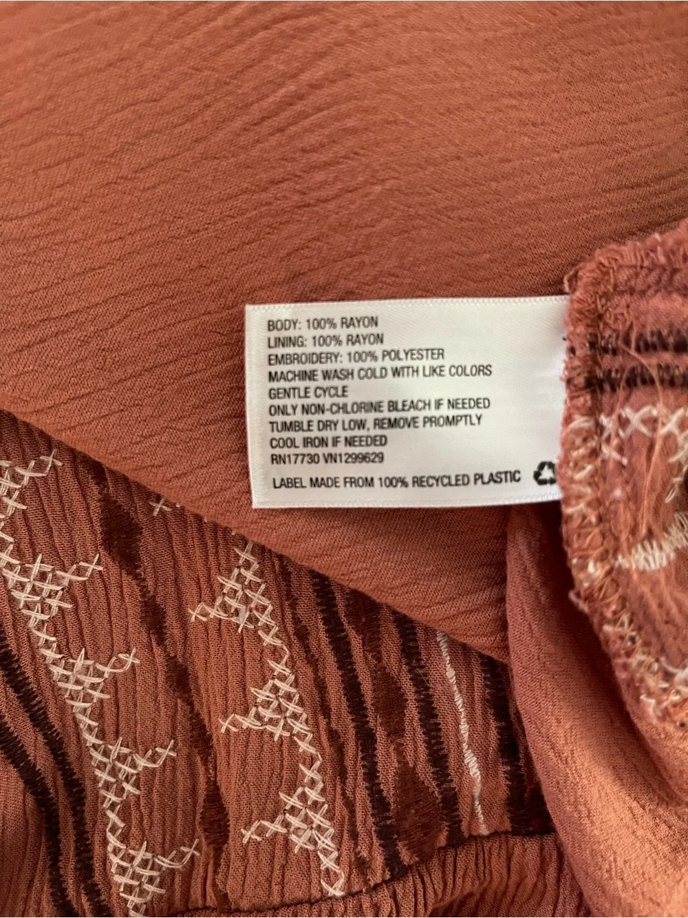 Knox Rose Rust Embroidered Square-Neck Boho Dress - Picture 4 of 4